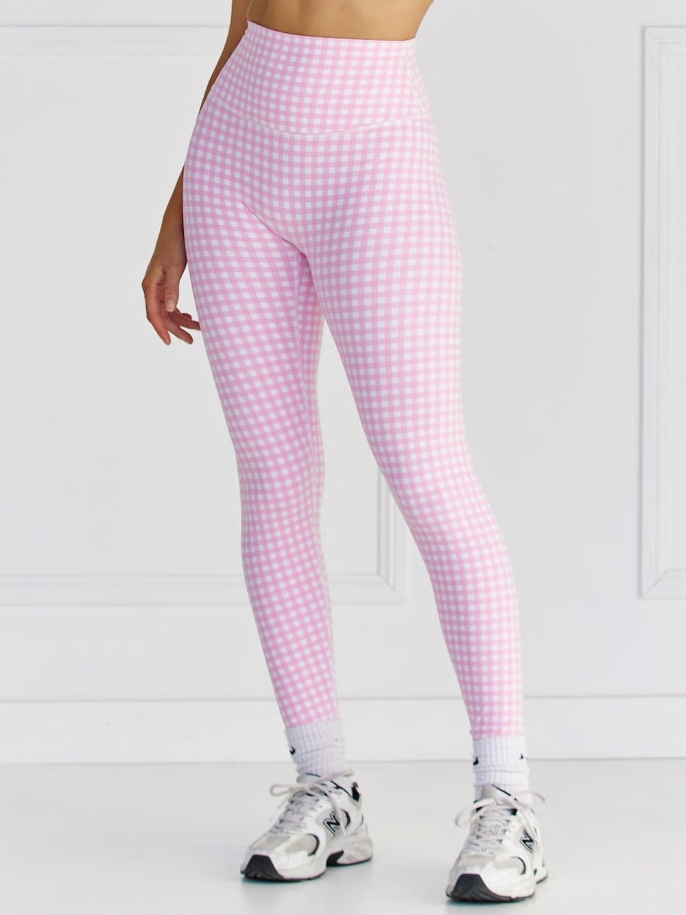 Astoria Pink Gingham Luxe Balance Full Length Leggings S Cottage Core